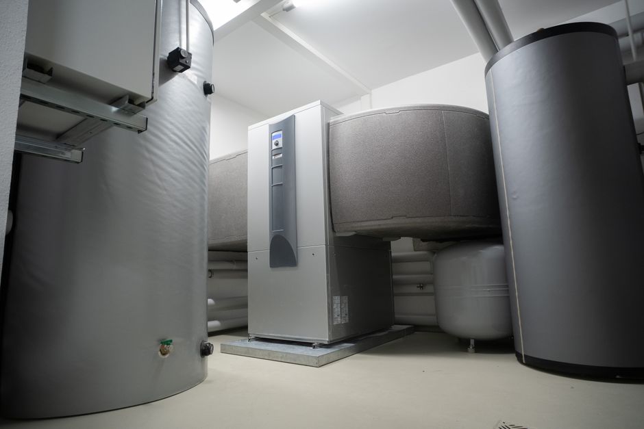 Modern indoor heat pump system for energy-efficient heating and cooling